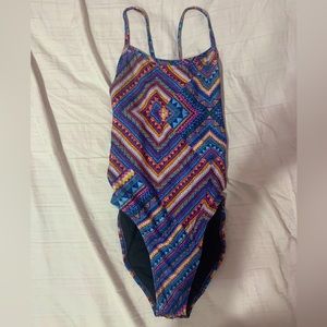 Jolyn tie back training suit, discontinued print, size 28